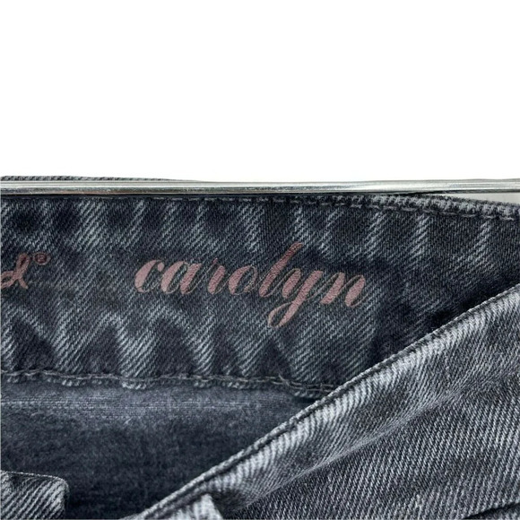 7 For All Mankind Jeans Women's Sz 24 Black Denim Carolyn Skinny Cropped Raw Hem - Picture 7 of 12